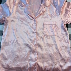 Juicy Couture Women's Blush Satin Pajama Top